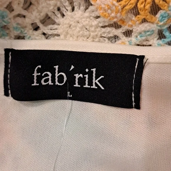 Fab'rik Orange, Turquoise & Cream Crocheted Boho Mini Dress - Picture 7 of 8